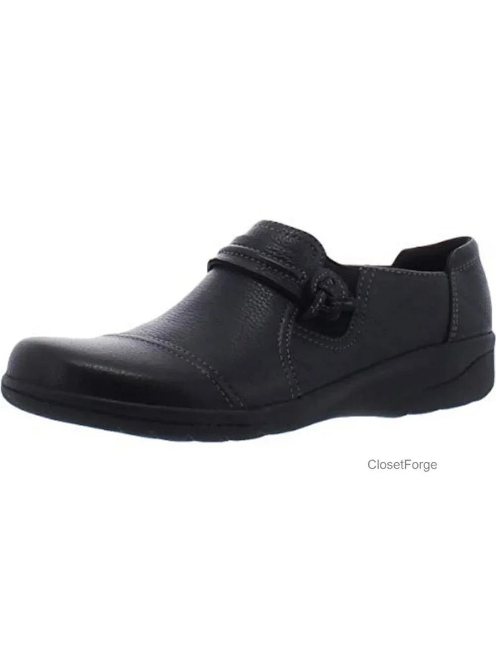 Women's Leather Pull-On Loafers with Cushioned OrthoLite Footbed